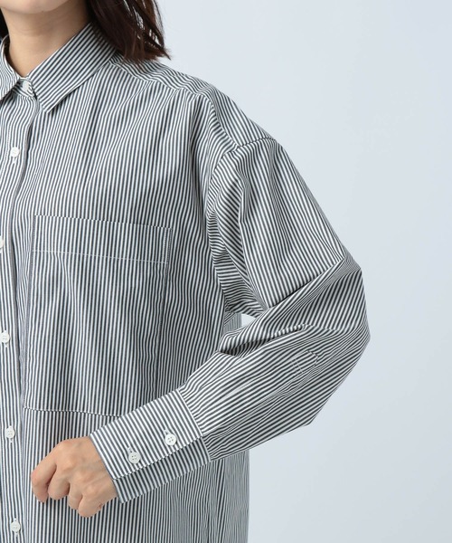 BAYFLOW（ベイフロー）の「アソートストライプシャツワンピース（シャツワンピース・レディース・ホワイト/ネイビー/ブラウン・FREE）」の16枚目の写真