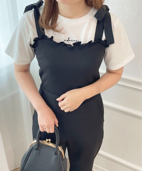 apres jour（アプレジュール）の「肩リボンサロペット【ZOZOTOWN限定アイテム】（サロペット/オーバーオール・レディース・インディゴブルー/ラベンダー/ブラック・X-LARGE/SMALL/MEDIUM）」の11枚目の写真