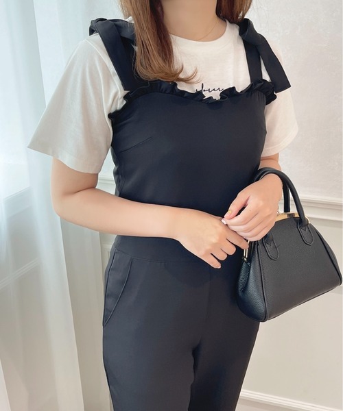 apres jour（アプレジュール）の「肩リボンサロペット【ZOZOTOWN限定アイテム】（サロペット/オーバーオール・レディース・インディゴブルー/ラベンダー/ブラック・X-LARGE/SMALL/MEDIUM）」の12枚目の写真