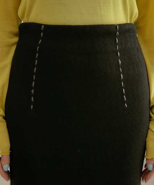 COLLAGE GALLARDAGALANTE（コラージュガリャルダガランテ）の「【OT】ハイウエストニットスカート（スカート・レディース・ブラック/ブラウン・FREE）」の8枚目の写真
