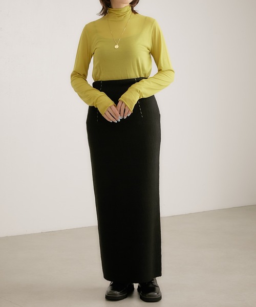 COLLAGE GALLARDAGALANTE（コラージュガリャルダガランテ）の「【OT】ハイウエストニットスカート（スカート・レディース・ブラック/ブラウン・FREE）」の15枚目の写真