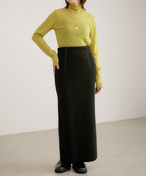 COLLAGE GALLARDAGALANTE（コラージュガリャルダガランテ）の「【OT】ハイウエストニットスカート（スカート・レディース・ブラック/ブラウン・FREE）」の3枚目の写真