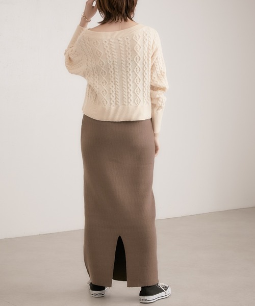 COLLAGE GALLARDAGALANTE（コラージュガリャルダガランテ）の「【OT】ハイウエストニットスカート（スカート・レディース・ブラック/ブラウン・FREE）」の20枚目の写真