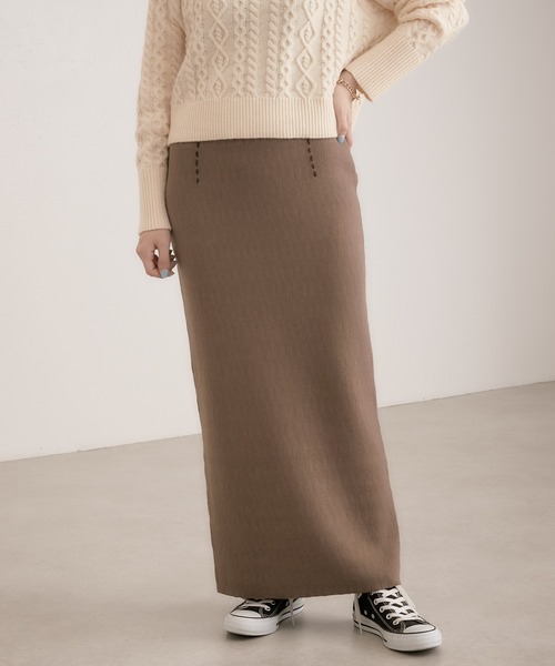 COLLAGE GALLARDAGALANTE（コラージュガリャルダガランテ）の「【OT】ハイウエストニットスカート（スカート・レディース・ブラック/ブラウン・FREE）」の16枚目の写真