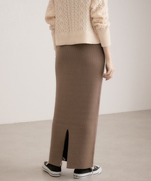 COLLAGE GALLARDAGALANTE（コラージュガリャルダガランテ）の「【OT】ハイウエストニットスカート（スカート・レディース・ブラック/ブラウン・FREE）」の10枚目の写真