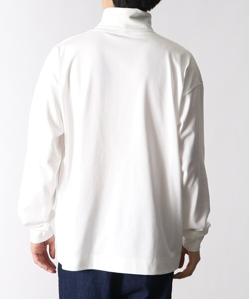 THE SHOP TK (ザ ショップ ティーケー )の「◆【プレミアムコットンシリーズ】ロングスリーブタートルネックTシャツ(Tシャツ/カットソー・メンズ・サンドベージュ/モスグリーン/オフホワイト/ブラック・02/03/04)」の10枚目の写真