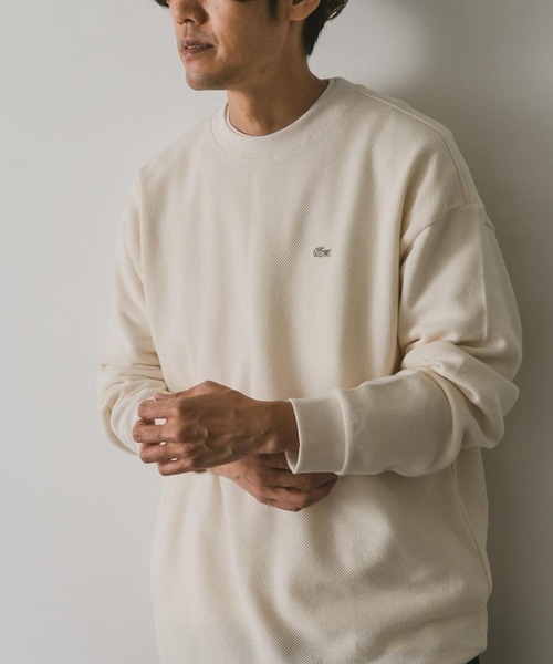 LACOSTE（ラコステ）の「『別注』LACOSTE for DOORS　thick moss stitch L/S（Tシャツ/カットソー・メンズ・グリーン/アイボリー/ネイビー・4/5/3）」の4枚目の写真