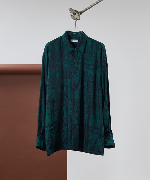 tk.TAKEO KIKUCHI（ティーケータケオキクチ）の「◆ブライトリーフジャカードシャツ（シャツ/ブラウス・レディース・キャメル/ダークグリーン系3/ブラック系3・66）」の3枚目の写真