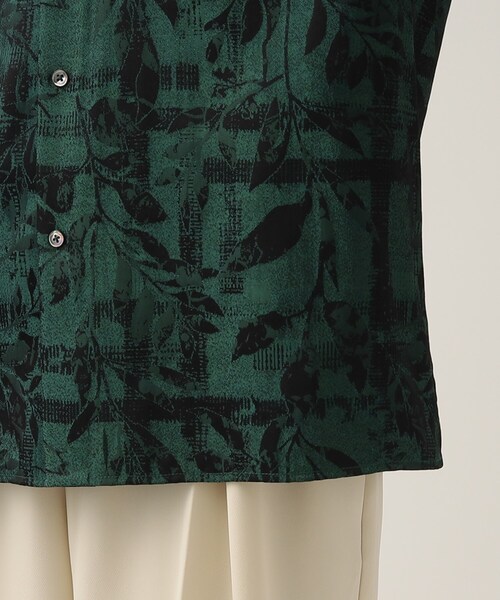 tk.TAKEO KIKUCHI（ティーケータケオキクチ）の「◆ブライトリーフジャカードシャツ（シャツ/ブラウス・レディース・キャメル/ダークグリーン系3/ブラック系3・66）」の10枚目の写真