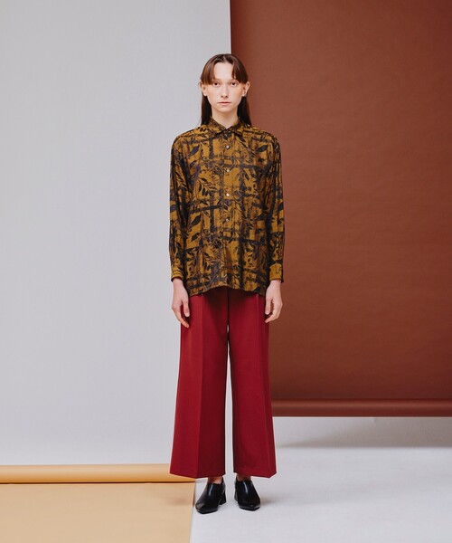 tk.TAKEO KIKUCHI（ティーケータケオキクチ）の「◆ブライトリーフジャカードシャツ（シャツ/ブラウス・レディース・キャメル/ダークグリーン系3/ブラック系3・66）」の19枚目の写真