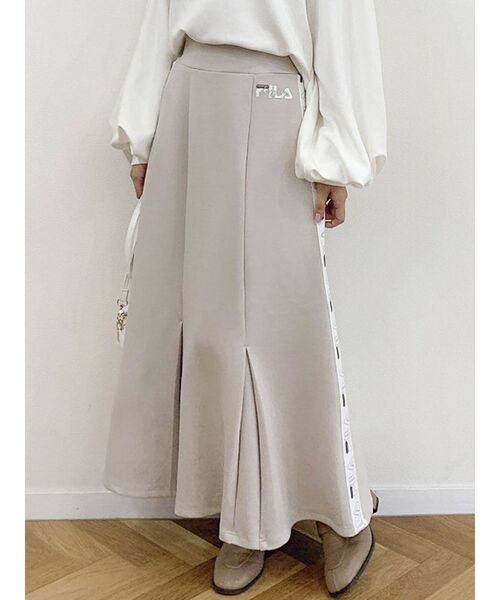 dazzlin（ダズリン）の「FILA×dazzlinコラボ ロゴテープスカート（スカート・レディース・ベージュ/ブラウン/ピンク・FREE）」の9枚目の写真