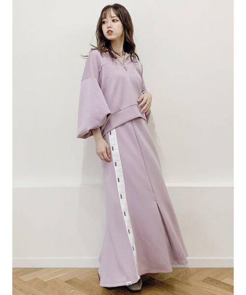 dazzlin（ダズリン）の「FILA×dazzlinコラボ ロゴテープスカート（スカート・レディース・ベージュ/ブラウン/ピンク・FREE）」の4枚目の写真