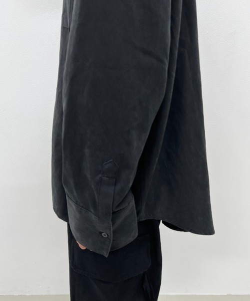 y/m by れぽすけ(イムバイレポスケ)の「2WAYオープンカラーシャツ(シャツ/ブラウス・メンズ・ブラック/ベージュ・MEDIUM/LARGE)」の8枚目の写真