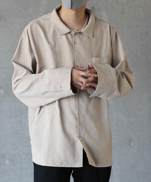 y/m by れぽすけ(イムバイレポスケ)の「2WAYオープンカラーシャツ(シャツ/ブラウス・メンズ・ブラック/ベージュ・MEDIUM/LARGE)」の22枚目の写真