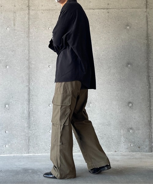 y/m by れぽすけ(イムバイレポスケ)の「2WAYオープンカラーシャツ(シャツ/ブラウス・メンズ・ブラック/ベージュ・MEDIUM/LARGE)」の12枚目の写真