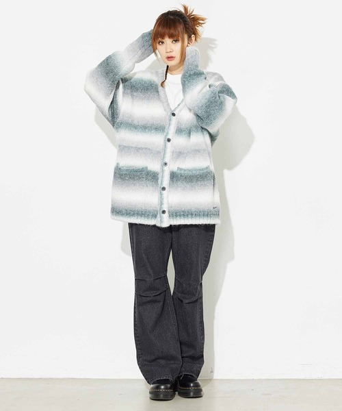 X-girl（エックスガール）の「LOOSE FIT DENIM FLARE PANTS（デニムパンツ・レディース・マルチ/ブラック・S/XS/M）」の6枚目の写真