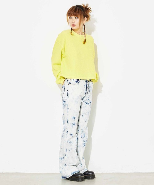 X-girl（エックスガール）の「LOOSE FIT DENIM FLARE PANTS（デニムパンツ・レディース・マルチ/ブラック・S/XS/M）」の8枚目の写真