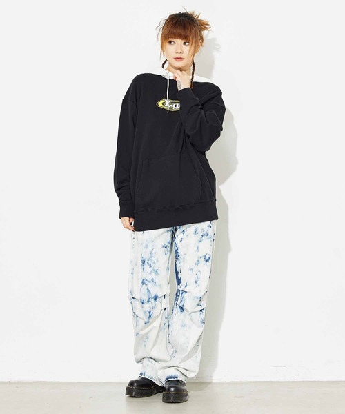 X-girl（エックスガール）の「LOOSE FIT DENIM FLARE PANTS（デニムパンツ・レディース・マルチ/ブラック・S/XS/M）」の9枚目の写真