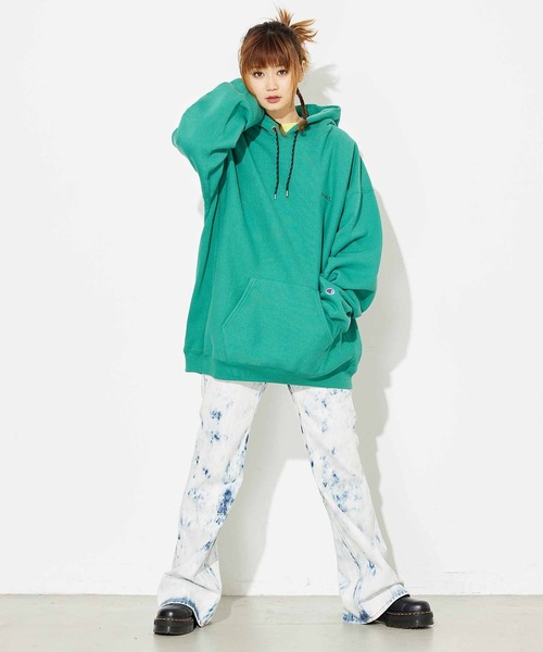 X-girl（エックスガール）の「LOOSE FIT DENIM FLARE PANTS（デニムパンツ・レディース・マルチ/ブラック・S/XS/M）」の11枚目の写真