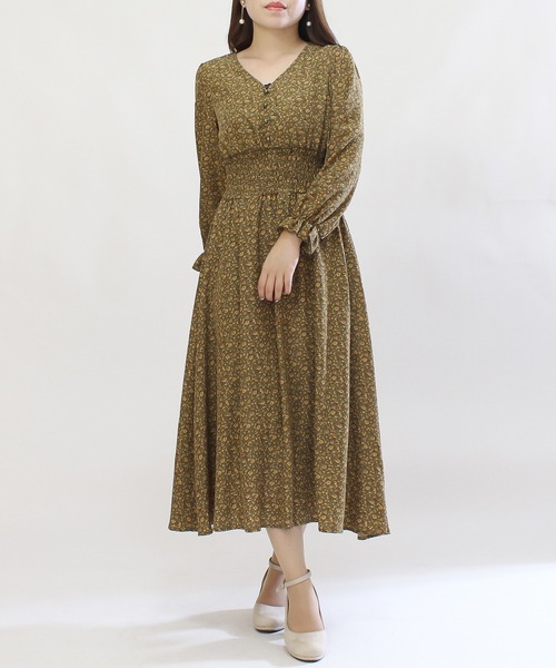 花柄ウエストシャーリングワンピース ワンピース Astoria Odier アストリアオディール のファッション通販 Zozotown