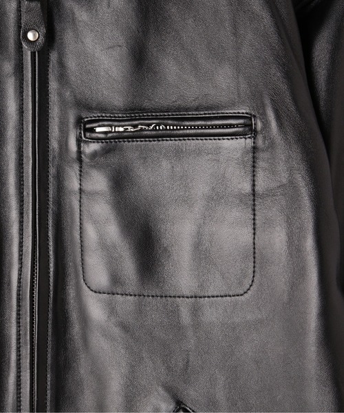 schott（ショット）の「Schott/ショット/LEATHER TRACKER JACKET/レザートラッカージャケット（ライダースジャケット・メンズ・ブラック・S/L/XL/M/2XL）」の6枚目の写真