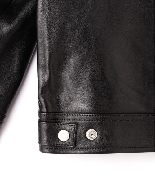 schott（ショット）の「Schott/ショット/LEATHER TRACKER JACKET/レザートラッカージャケット（ライダースジャケット・メンズ・ブラック・S/L/XL/M/2XL）」の9枚目の写真