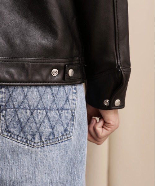 schott（ショット）の「Schott/ショット/LEATHER TRACKER JACKET/レザートラッカージャケット（ライダースジャケット・メンズ・ブラック・S/L/XL/M/2XL）」の14枚目の写真