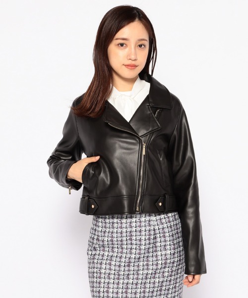 MISCH MASCH(ミッシュマッシュ)の「ライダースジャケット(テーラードジャケット・レディース・ブラック/ブラウン/アイボリー・MEDIUM)」の7枚目の写真
