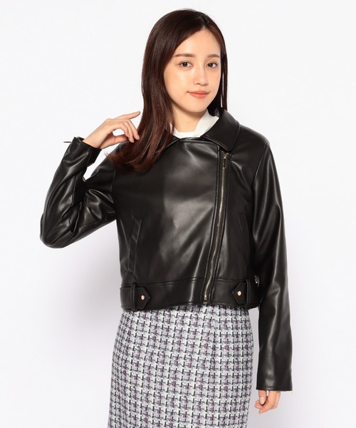 MISCH MASCH(ミッシュマッシュ)の「ライダースジャケット(テーラードジャケット・レディース・ブラック/ブラウン/アイボリー・MEDIUM)」の9枚目の写真