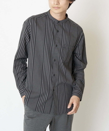 a.v.v | ビエラストライプワイドシルエットバンドカラーシャツ(シャツ/ブラウス)