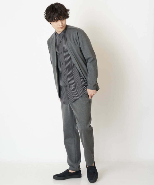 a.v.v(アーヴェヴェ)の「ビエラストライプワイドシルエットバンドカラーシャツ(シャツ/ブラウス・メンズ・チャコールグレー/アイボリー・48/46/50)」の15枚目の写真