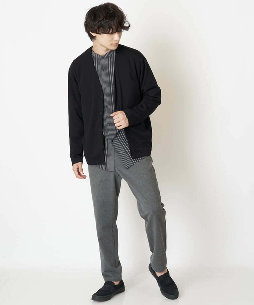 a.v.v(アーヴェヴェ)の「ビエラストライプワイドシルエットバンドカラーシャツ(シャツ/ブラウス・メンズ・チャコールグレー/アイボリー・48/46/50)」の19枚目の写真