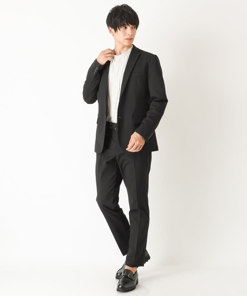 a.v.v(アーヴェヴェ)の「ビエラストライプワイドシルエットバンドカラーシャツ(シャツ/ブラウス・メンズ・チャコールグレー/アイボリー・48/46/50)」の8枚目の写真