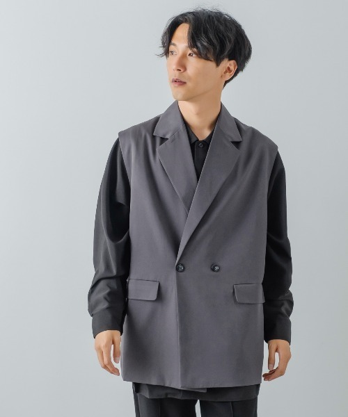 improves（インプローブス）の「【improves】ノッチドラペル ジレベスト（ベスト・メンズ・ブラック/チャコール・MEDIUM/LARGE）」の4枚目の写真