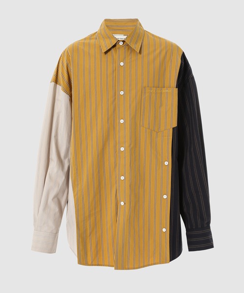 Feng Chen Wang（フェン・チェン・ワン）の「COTTON POPLIN LAYERED SHIRT（シャツ/ブラウス・メンズ・グレー/イエロー・M/L/S）」の2枚目の写真