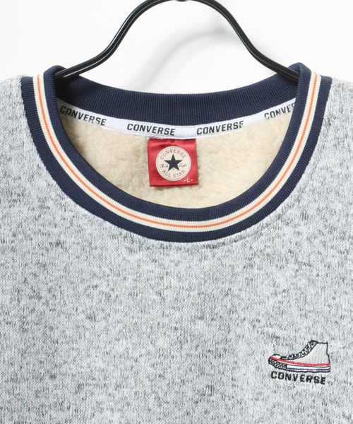CONVERSE（コンバース）の「CONVERSE/コンバース オーバーサイズ ニットフリース スウェット レディース メンズ トレーナー/ワンポイント刺繍/オールスター/ロゴ/リブライン/裏起毛/裏ボア（スウェット・メンズ・グリーン/ブルー/ホワイト/ベージュ・M/L/LL）」の11枚目の写真