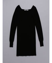 【VEQUM】ABSTRACT JACQUARD KNIT ONEPIECE