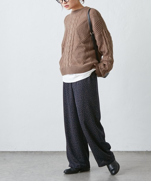 PUAL CE CIN（ピュアルセシン）の「アソートストレート柄パンツ（その他パンツ・レディース・ベージュ/ネイビー/ブラック・FREE）」の10枚目の写真