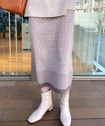 SETUP7 | 程よいハリ感で美シルエットをキープ。【SETUP7】レトロジャガードニットスカート(スカート)