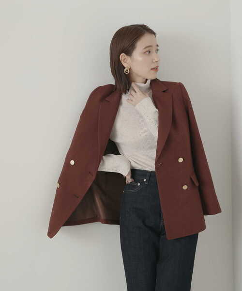 N.（N. Natural Beauty Basic）（エヌエヌナチュラルビューティーベーシック）の「【S Size Line】◆ダブルブレストカルゼストレッチジャケット（テーラードジャケット・レディース・ネイビー/ブラウン・SMALL/MEDIUM）」の17枚目の写真