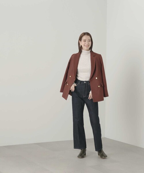 N.（N. Natural Beauty Basic）（エヌエヌナチュラルビューティーベーシック）の「【S Size Line】◆ダブルブレストカルゼストレッチジャケット（テーラードジャケット・レディース・ネイビー/ブラウン・SMALL/MEDIUM）」の18枚目の写真