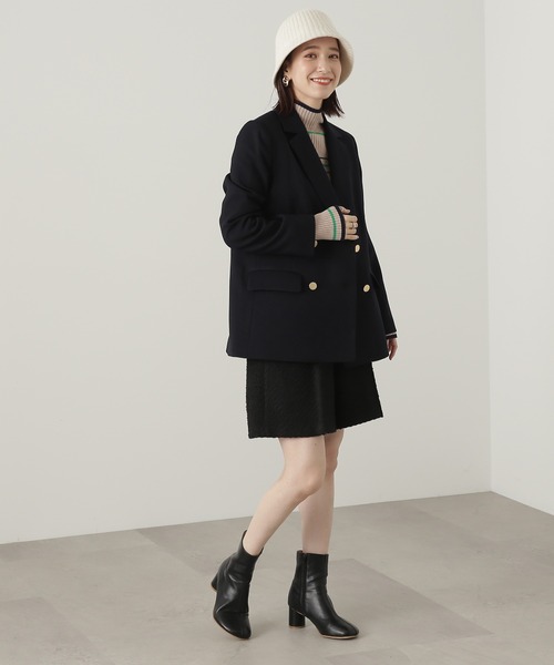 N.（N. Natural Beauty Basic）（エヌエヌナチュラルビューティーベーシック）の「【S Size Line】◆ダブルブレストカルゼストレッチジャケット（テーラードジャケット・レディース・ネイビー/ブラウン・SMALL/MEDIUM）」の6枚目の写真