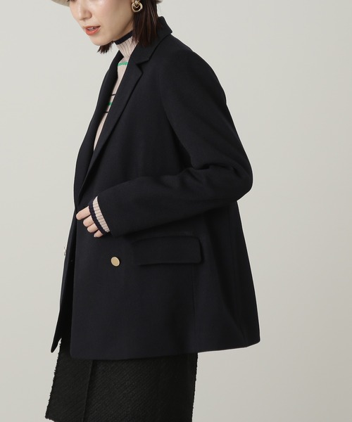 N.（N. Natural Beauty Basic）（エヌエヌナチュラルビューティーベーシック）の「【S Size Line】◆ダブルブレストカルゼストレッチジャケット（テーラードジャケット・レディース・ネイビー/ブラウン・SMALL/MEDIUM）」の5枚目の写真