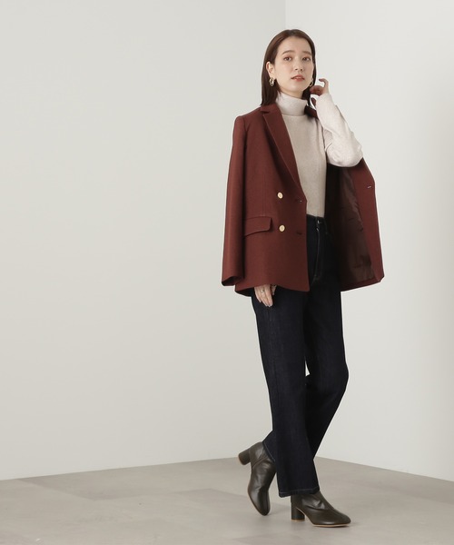 N.（N. Natural Beauty Basic）（エヌエヌナチュラルビューティーベーシック）の「【S Size Line】◆ダブルブレストカルゼストレッチジャケット（テーラードジャケット・レディース・ネイビー/ブラウン・SMALL/MEDIUM）」の7枚目の写真