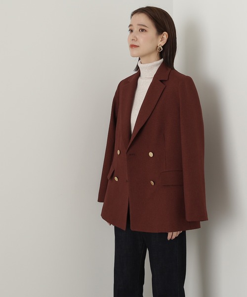 N.（N. Natural Beauty Basic）（エヌエヌナチュラルビューティーベーシック）の「【S Size Line】◆ダブルブレストカルゼストレッチジャケット（テーラードジャケット・レディース・ネイビー/ブラウン・SMALL/MEDIUM）」の10枚目の写真