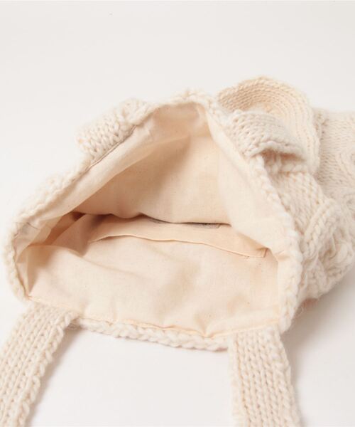 Samansa Mos2（サマンサ モスモス）の「ぽこぽこニットトートバッグ（トートバッグ・レディース・オフホワイト/モカ・ﾌﾘ-）」の5枚目の写真