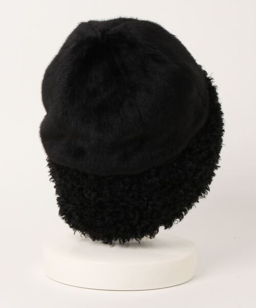 polcadot（ポルカドット）の「2トーンボア トークワッチ（ニットキャップ/ビーニー・レディース・ブラック/グリーン/ホワイト・FREE）」の4枚目の写真