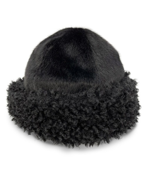 polcadot（ポルカドット）の「2トーンボア トークワッチ（ニットキャップ/ビーニー・レディース・ブラック/グリーン/ホワイト・FREE）」の3枚目の写真