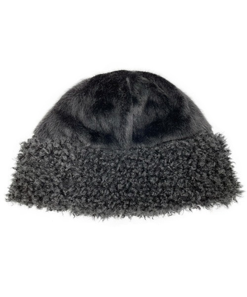 polcadot（ポルカドット）の「2トーンボア トークワッチ（ニットキャップ/ビーニー・レディース・ブラック/グリーン/ホワイト・FREE）」の6枚目の写真