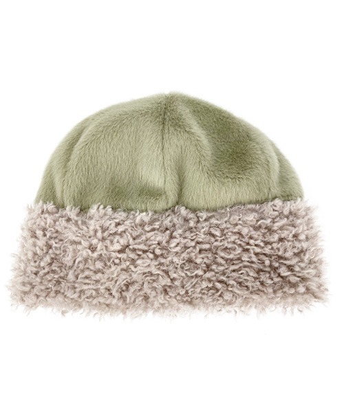 polcadot（ポルカドット）の「2トーンボア トークワッチ（ニットキャップ/ビーニー・レディース・ブラック/グリーン/ホワイト・FREE）」の10枚目の写真